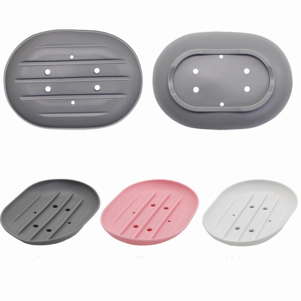 Silicone Soap Dishes Self Draining Soap Sponge Drainer Tray Practical Soap Storage Rack  Bathroom