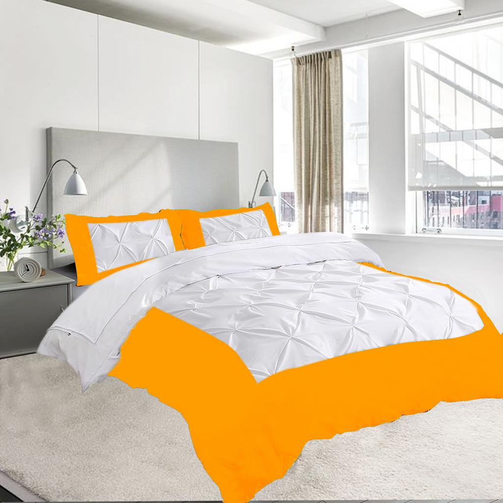 Dual Tone 600TC 3PC Duvet Cover Set 100% Egyptian Cotton - Dual Design, Multi Sizes & Colors (1 Duvet Cover & 2 Pillow Shams)