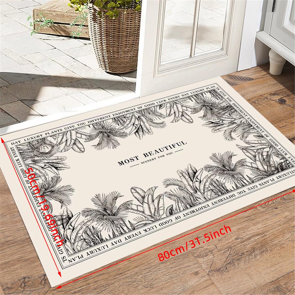 1 шт. 1 см утолщенный современный коврик для двери с цветами и растениями мягкий фланелевый коврик для входной двери для домашнего декора противоскользящий ковер впитывающий воду коврик для кухни и ванной