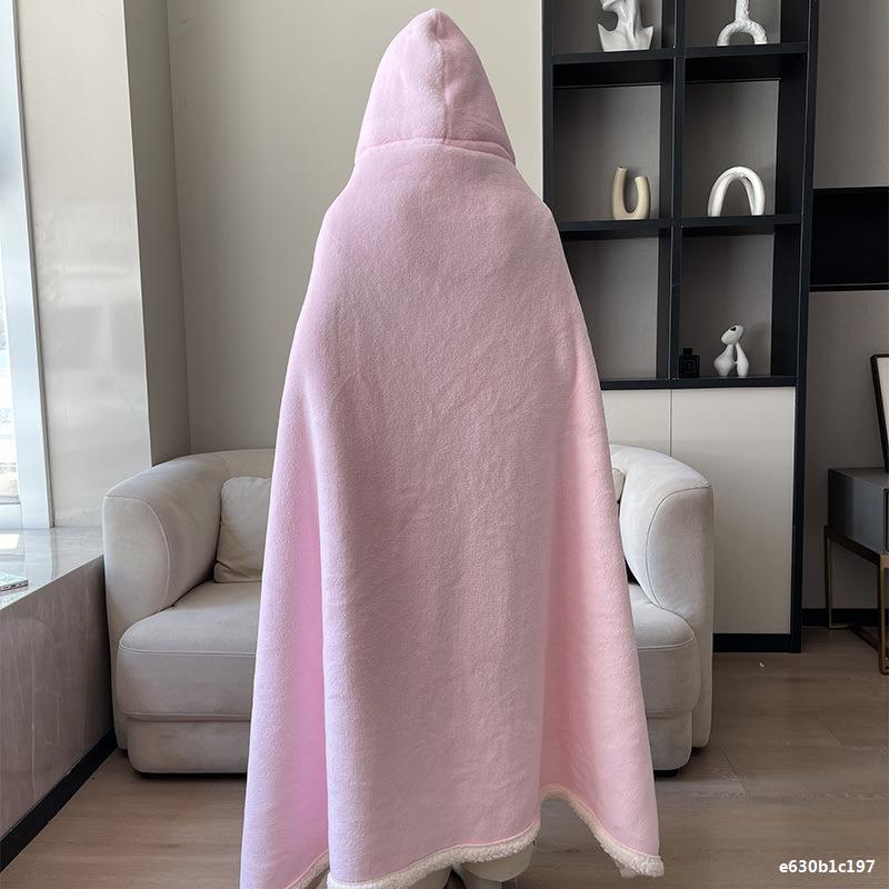 Очень большое детское бархатное одеяло для сна и накидка с капюшоном - Толстая, уютная осенне-зимняя шаль