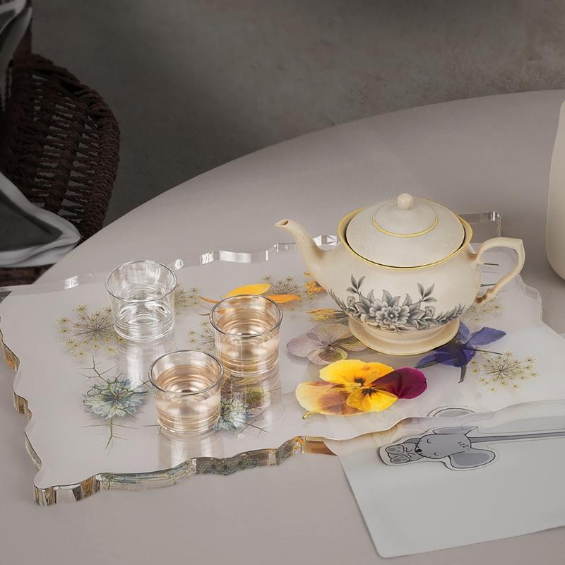 Jewelry Tray Molds Irregular Silicone Lace Tray Molds Resin Moulds Jewelry Dish Molds Silicone Material for Resin Tray