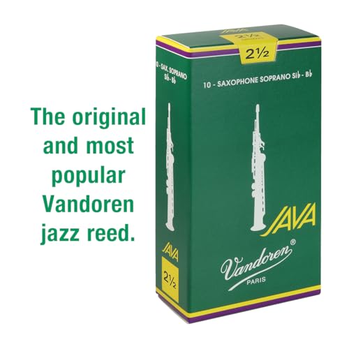 Vandoren Java Soprano Saxophone Reeds, 2-1/2 Hardness (Pack of 10)