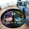 Round Tree of Life Themed Doormat - Soft Polyester Anti-Slip Floor Mat with Vibrant 2D Flat Print Design, Perfect for Home, Hote