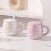 Light Luxury Style Cup Ceramic with Lid Spoon Household Couple Mug Girls Water Cup Design Sense Home Coffee Cup