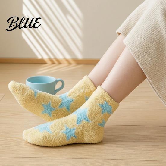 Autumn Winter Bed with Non-Binding Women Soft Fleece for Socks Coral Thermal Crew Cozy Indoor