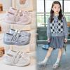 Girls' Sneakers2026New spring and autumn breathable mesh soft-soled princess shoes with Velcro closures, designed for children's casual wear