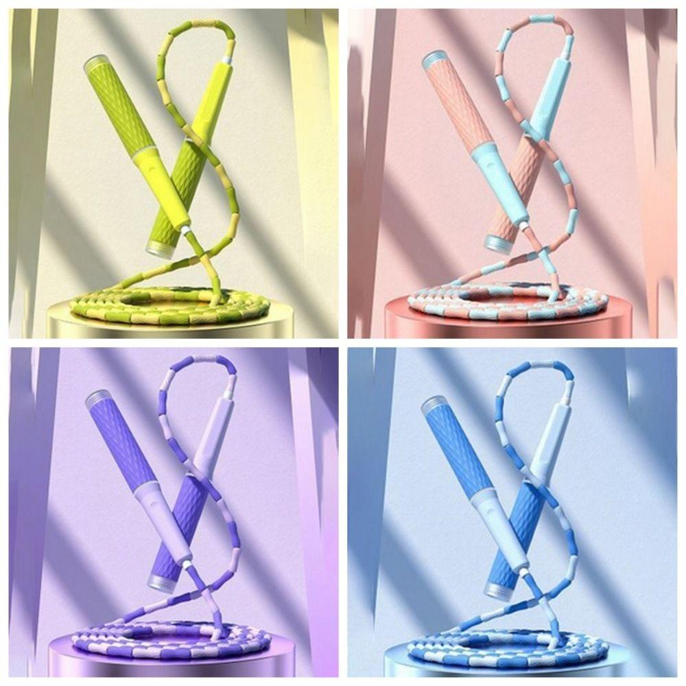 Регулируемая мягкая скакалка с бусинами, сильная гибкость, сегментированная фитнес-скакалка для домашних упражнений