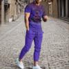 2024 мужской летний костюм градиентный тренд футболка с короткими рукавами длинные брюки костюм-двойка 3D-принт ретро-стиль круглый вырез уличная одежда