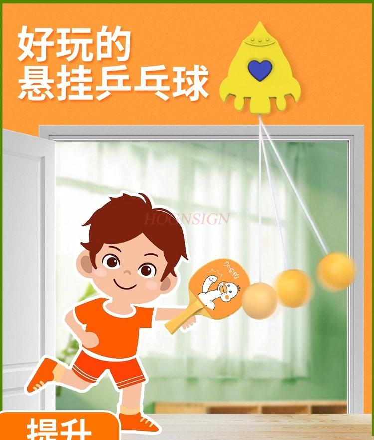 Children'S Rocket Table Tennis Hanging Trainer Indoor Parent-Child Exercise Corrected Vision Hand Eye Coordinater