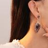 Легкие роскошные серьги-подвески со стразами, фиолетовые циркониевые серьги-украшения, винтажные серьги с кристаллами для женщин