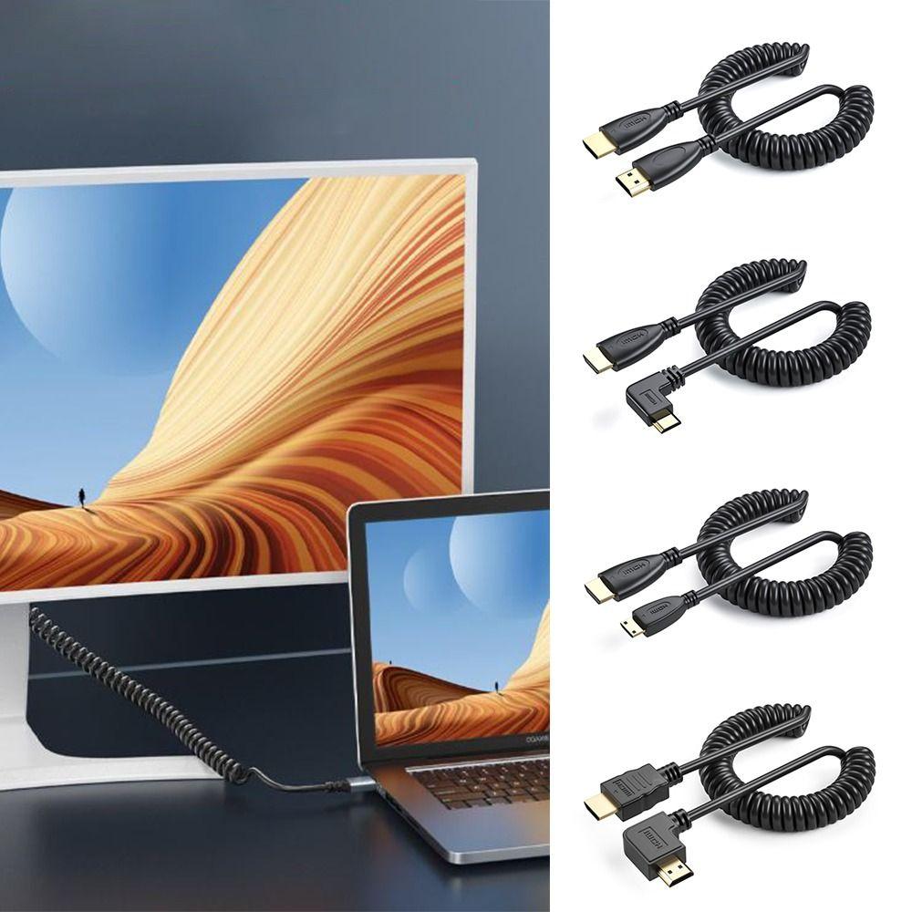 Телескопический пружинный кабель HDMI на Mini HDMI, кабель-адаптер Plug and Play, креативный кабель 4K HD