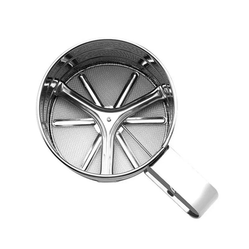 Ручное маленькое сито для муки, кухонная утварь, ручные сита из нержавеющей стали, чашка, сито для порошка из нержавеющей стали, кухонные принадлежности для выпечки