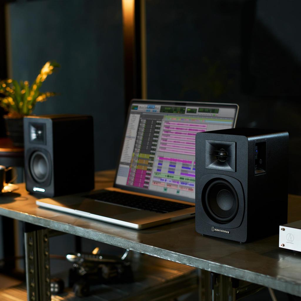 Полочный динамик Проигрыватель пластинок Bluetooth Монитор Динамик Совместимый с RCA Входом ПК ТВ Музыка Черный Audio-Technica AT-SP3X [Активное многоточечное прослушивание]