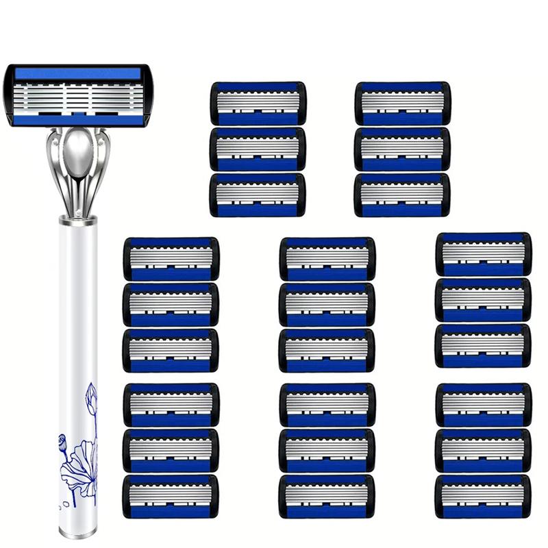 Razor Classic 6 Layer Safety Razor for Mens Shaving&Womens Hair Removal Shaving Blades Manual Shaver
