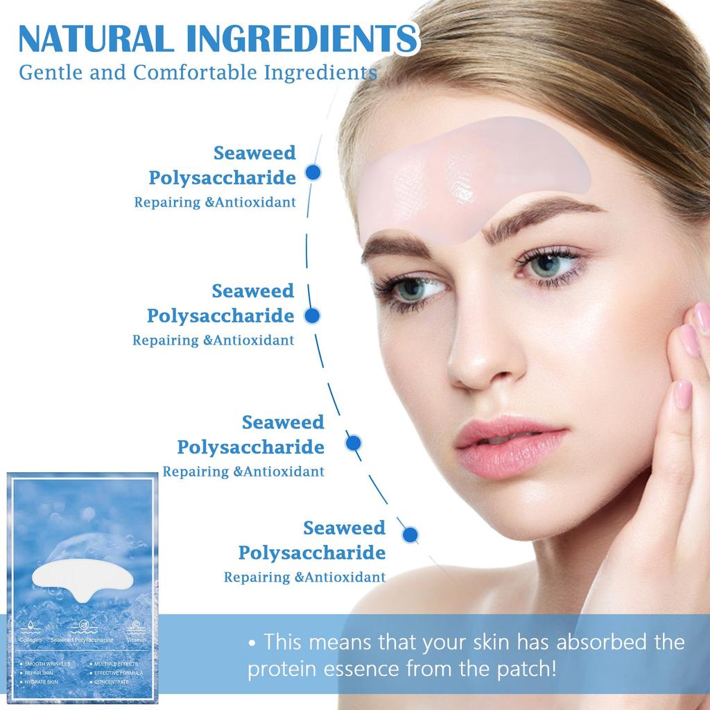 Патч для удаления морщин на лбу 5 штук Содержит коллаген, Патч против морщин Удаление морщин на лбу Уход за красотой