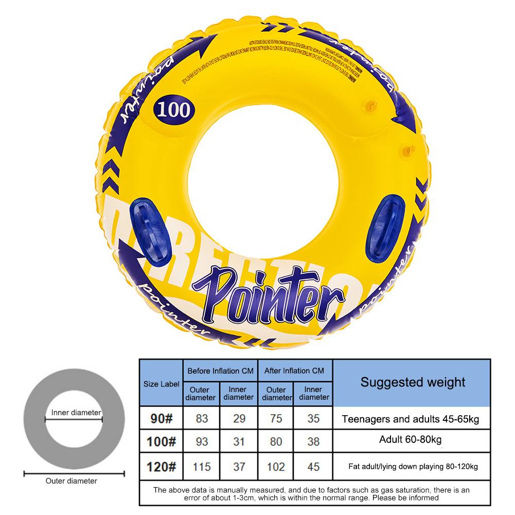 Thickened Swim Ring Tube Float Inflatable Swimming Ring with Handle Swimming Circle Inflatable Float Water Park Tube Kids Adults