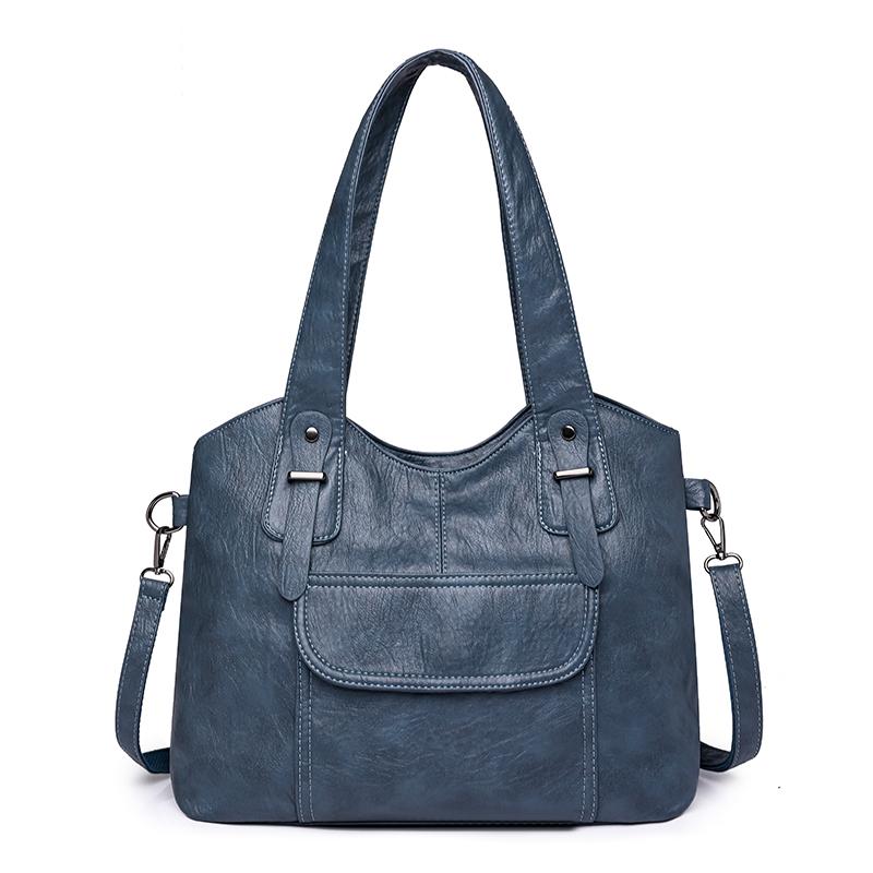 Women'S Elegant Solid Color PU Leather Shoulder Bag With Zipper Closure Polyester Lined Tote Versatile Handbag For Work And Daily