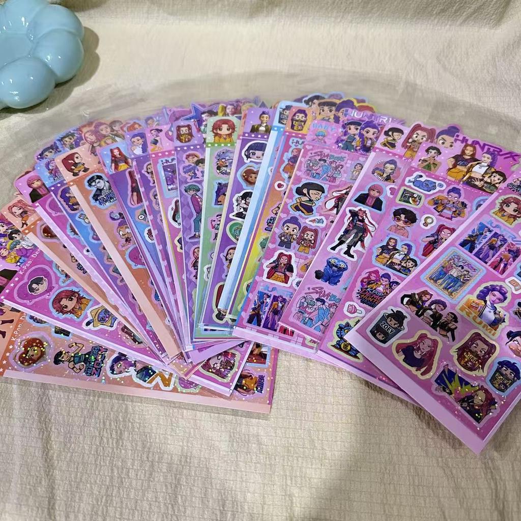 20pcs K-Pop Demon Hunters Laser Stickers Anime &Cartoon Style,Cute & Creative Stickers for School Supplies and Home Decoration
