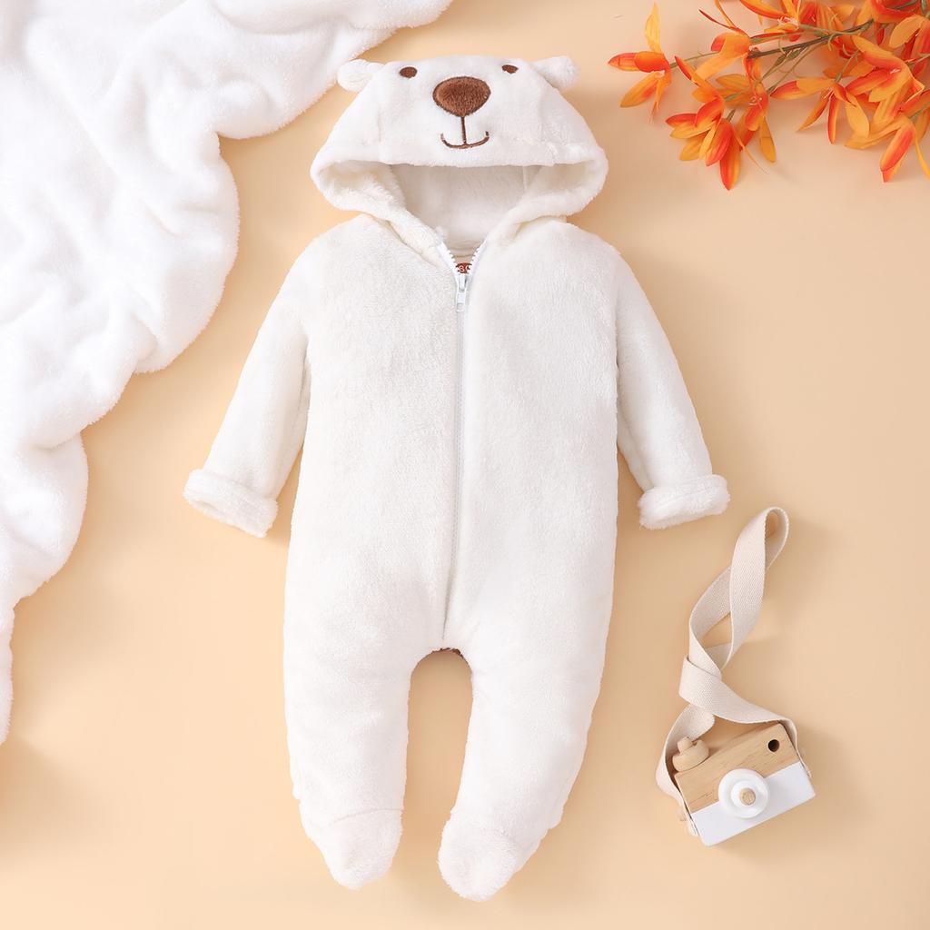 YUBAOBEI Детский осенне-зимний костюм, комбинезон для новорожденных девочек и мальчиков, белый комбинезон из кораллового флиса, одежда для младенцев