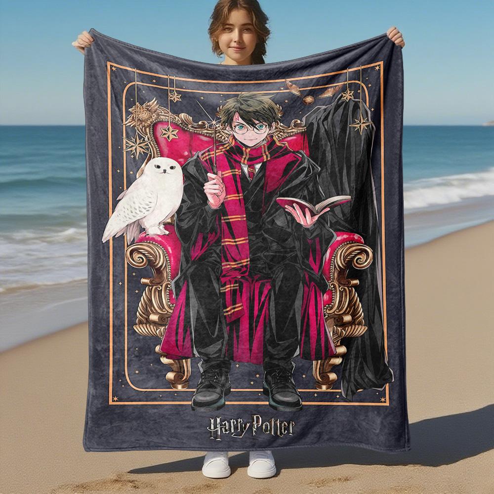 1 шт. Гарри Поттер, Хогвартс, магия Наружное фланелевое одеяло Всесезонное Мягкое тепло, Декор для дома 1031182
