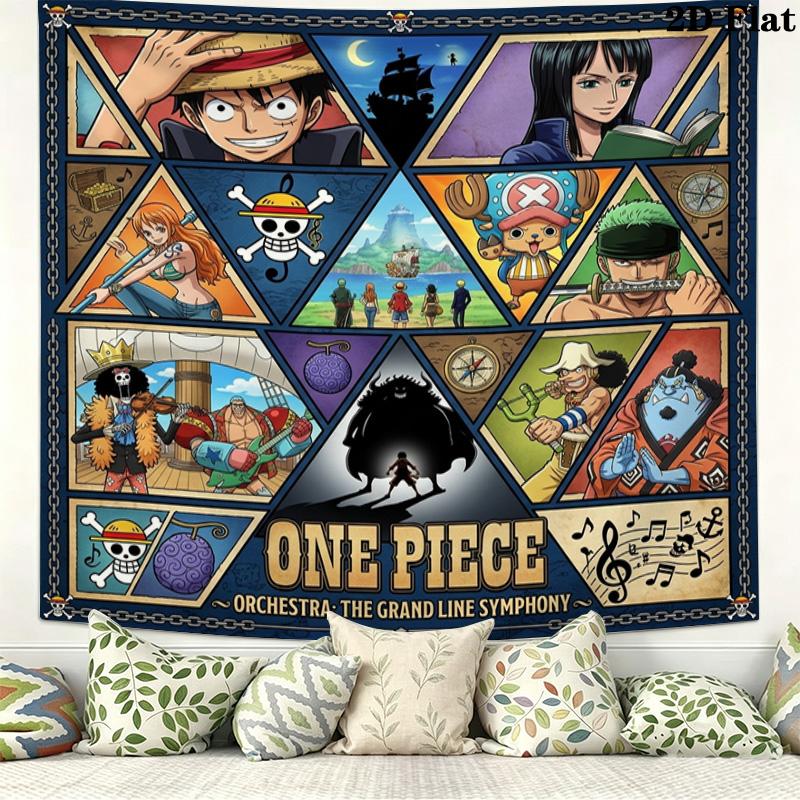 Настенный гобелен из аниме One Piece Эстетичное настенное панно Покрывало из печатной ткани Декоративные гобелены для спальни гостиной Домашний декор