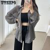 Ice Silk Sunscreen Shirt Women's Summer Thin Cardigan Drape Shirt Jacket Solid Color Loose Top Air-conditioned Shirt