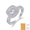 Elegant Square Moissanite Ring Women Sterling Geometric Design Minimalist Sweet Style Daily Wear Jewelry