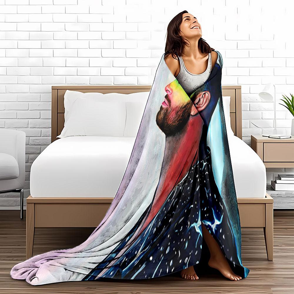 Colorful Portrait Art Blanket for all seasons blanket lunch break throw gift