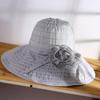 2025 New Fashion Women Hat Korea Style Flower Packable Large Wide Brim Hat Anti-UV Adjustable Ladies Floppy Beach Sun Hat