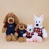 Cute College Style Couple Dog Plush Toy Male Poodle Doll Dressing Puppy Doll Pair Gift