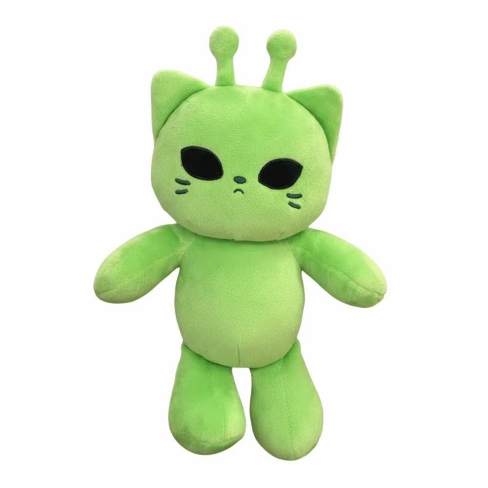 Green Kitten Plushie Dolls PP Cotton Space Cat Plushie Kids Toy Alien Cat Plush Toy for Friends