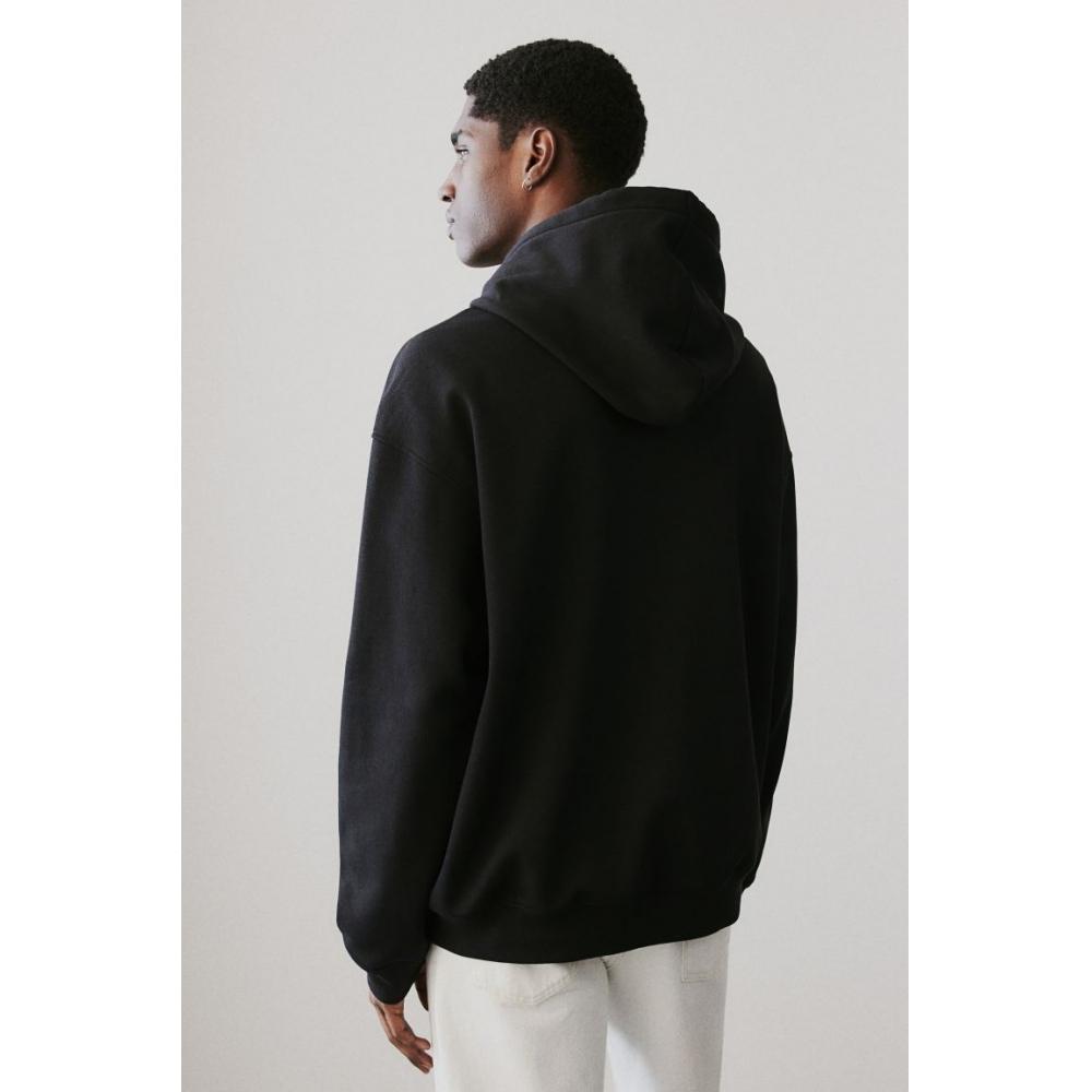 H M Loose Fit Hoodie Black