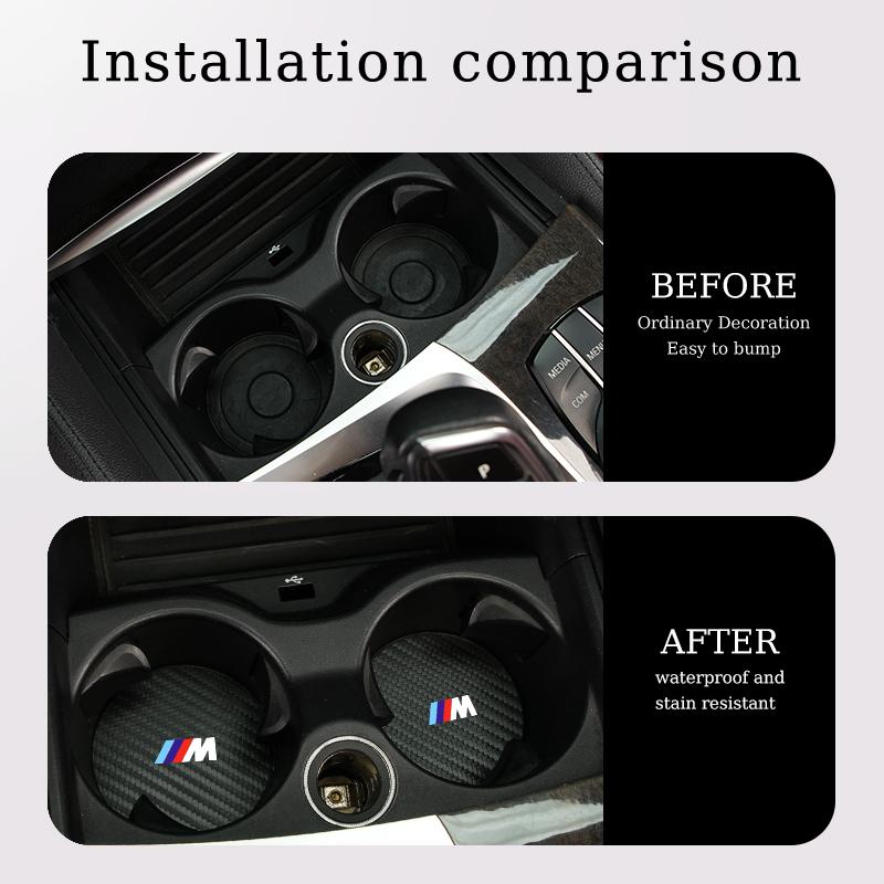 2025 Горячий Углеродный Коврик-подставка под стакан для автомобиля, Салонная Подушка-подставка под стакан для воды для BMW M Sport M2 M3 M4 M5 M6 E46 E90 E60 F10 F30 E39 E36 F20 E8