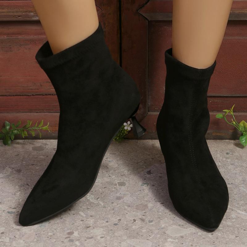 Fashion Autumn Women Sexy Pointed Toe Stretch Ankle Boots Short Botas Shoes Fashion Partys Stiletto High Heel Socks Botas Botas De Mujer