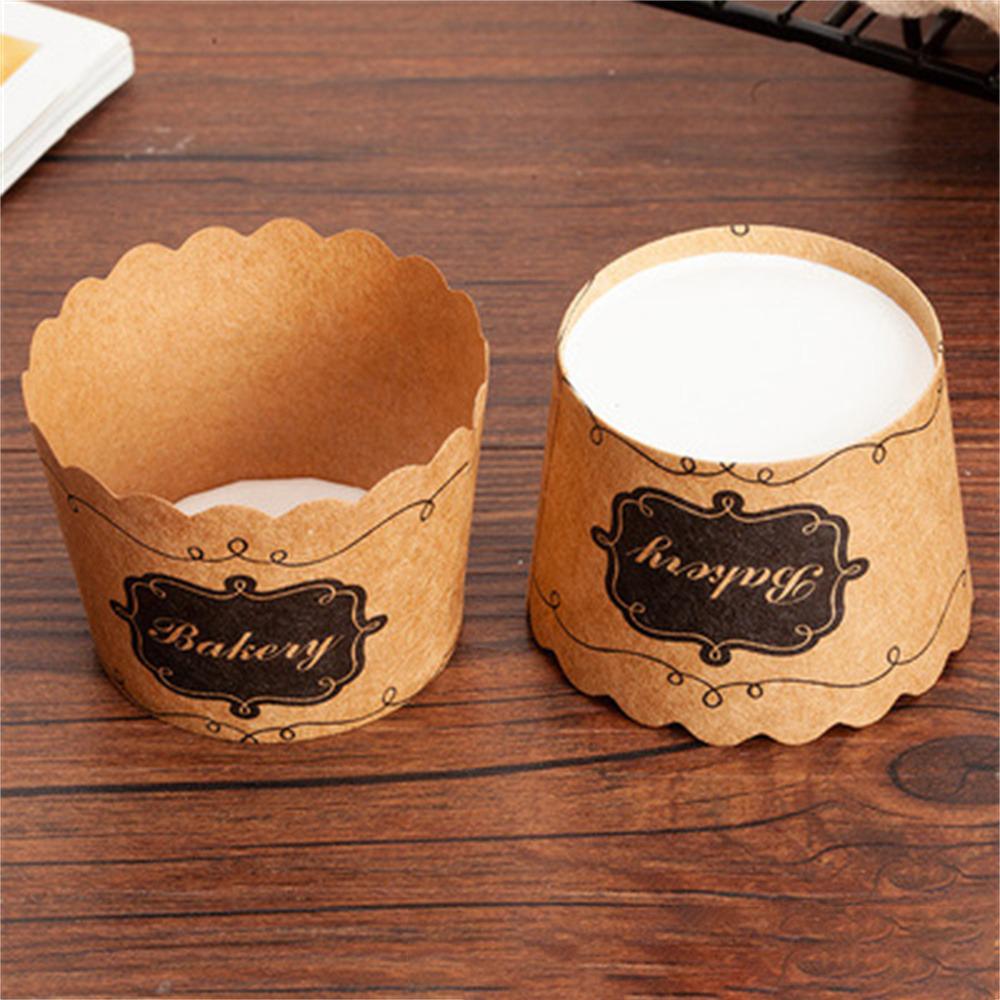 Подставка для маффинов среднего размера Бумажные стаканчики Упаковочная коробка из крафт-бумаги Термостойкие бумажные стаканчики Аксессуары для выпечки