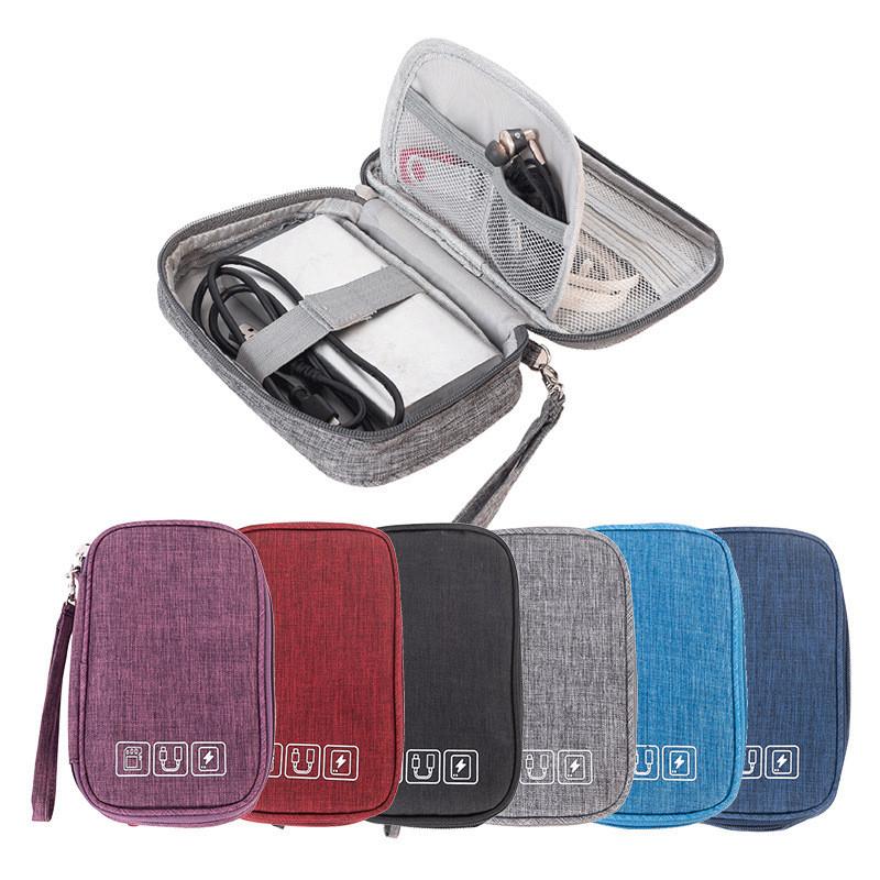 Portable Cable Digital Storage Bags Organizer USB Gadgets Wires Charger Power Battery Zipper Cosmetic Bag Case