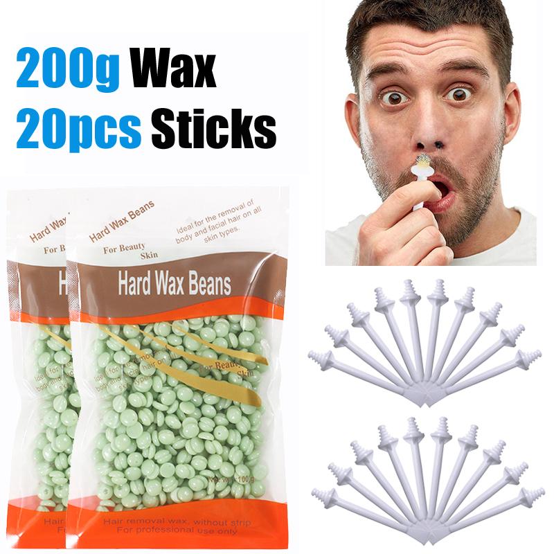 Набор для восковой эпиляции носа | В наборе воск и аппликаторы | Набор для удаления волос для мужчин и женщин Безболезненное удаление волос в носу очистка