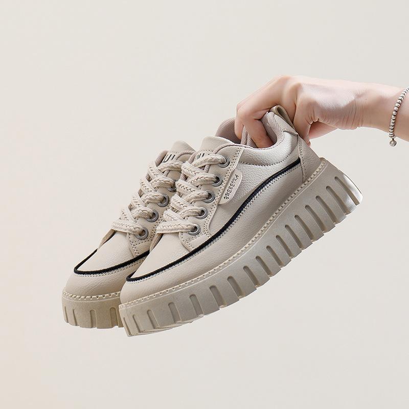 2025 весна маленькие белые туфли новая корейская версия ins женские студенческие туфли для увеличения роста на платформе спортивные туфли для доски повседневная обувь женская WS801