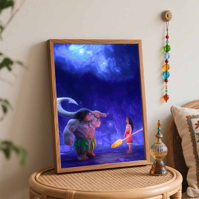 Disney Moana Maui digital oil painting art handmade diy gift home decoration