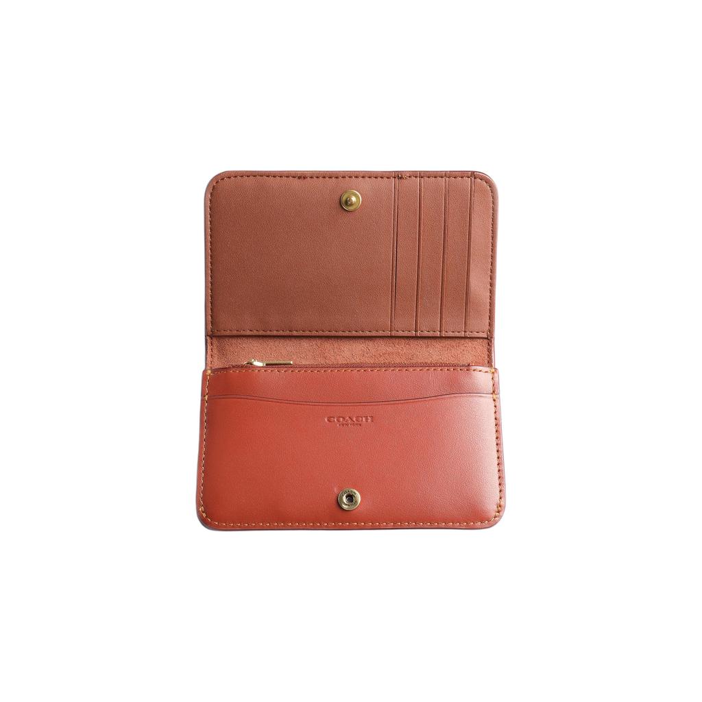 Coach Кошелек-кардхолдер Тонкий Длинный Модный Классический Покрытый Холст С Кожаным Кошельком Женский Кошелек Коричневый Желтый Ржавый C5870-B4NQ4
