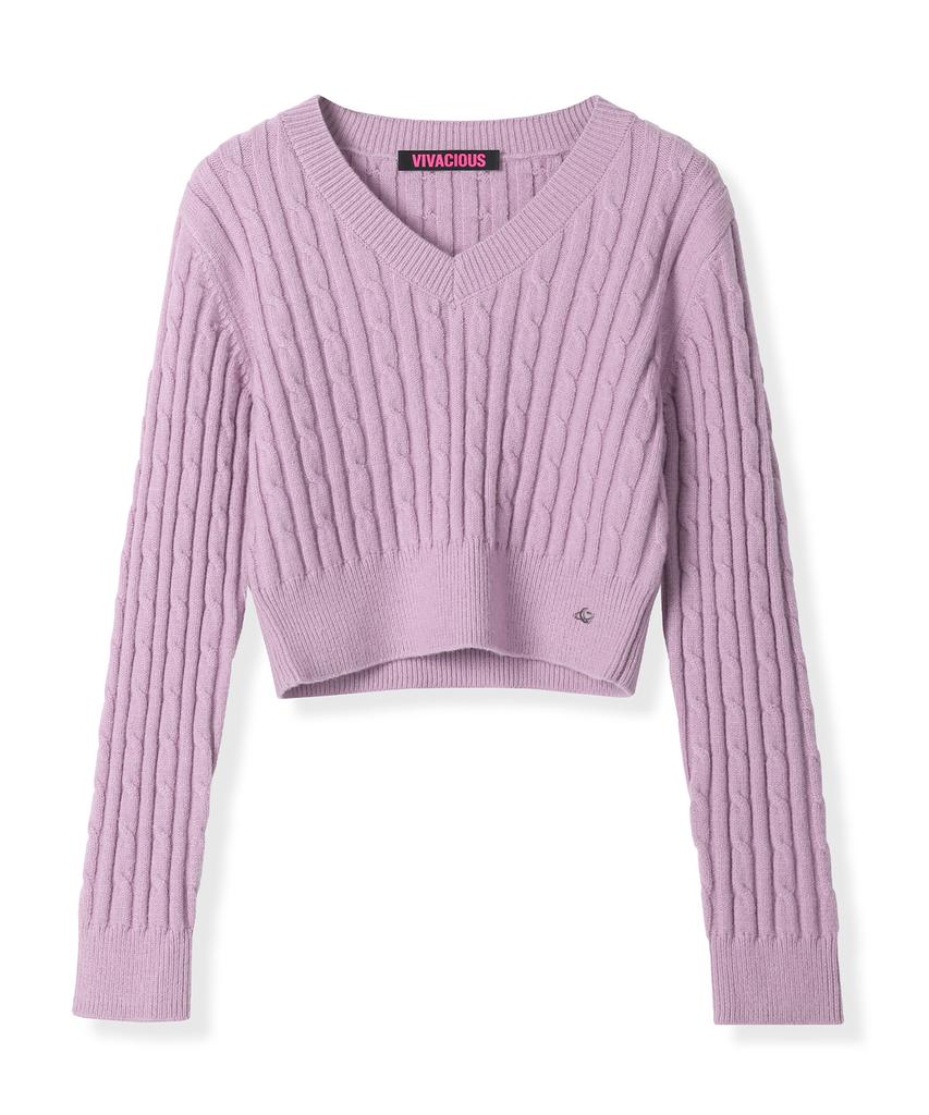 VIVACIOUS V-Neck Cable Knit_7Colors
