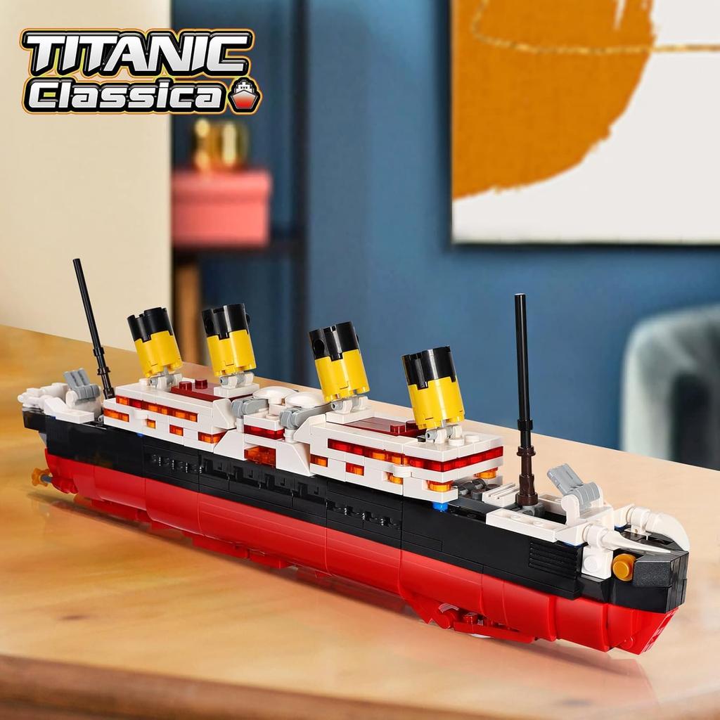 JOJO&Peach Titanic Stem Toys, 2 in 1 Titanic Model & Transform Robot Building Kit, Collectible Display Model Set, Stem Projects Toys Gifts for Kids