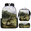 Jurassic Park European and American Retro Schoolbag First Grade~ Fourth Grade Bag Backpack