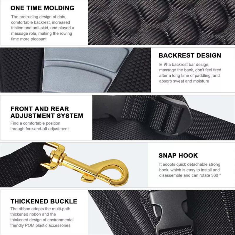Сиденье для доски для гребли, регулируемое сиденье для каяка, мягкая спинка для каноэ, сиденье со съемной сумкой для хранения каяков, гребных лодок, рыболовных лодок