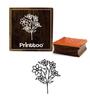 Printtoo Square Floral Pattern Brown Wooden Rubber Stamp Scrap-booking Stamps-2 X 2