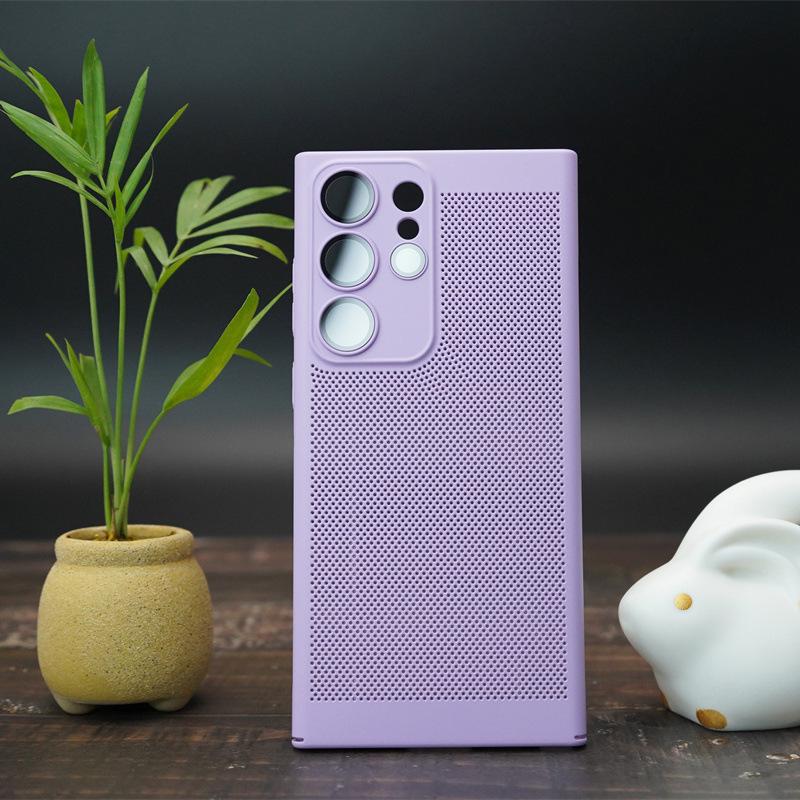 Breathable Heat Dissipation Mesh Case Suitable for Samsung S24 Ultra Comes with Lens Film Mobile Phone Case NOTE20 Full Inclusive Protection Case