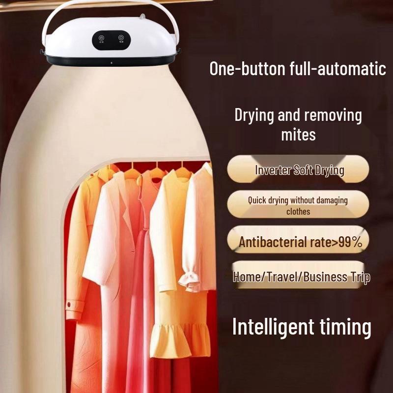 Compact Fully Automatic Clothes Dryer with Mite Removal for Home and Dorm Use