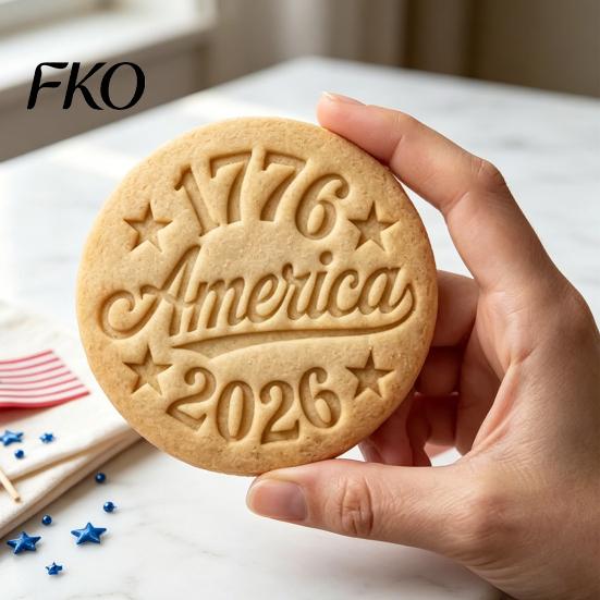 Special Occasion Decorative Piece 250th Anniversary Cookies Ornament with 3D Deep Embossed Texture, 1776-2026 Commemorative Decorations, Ideal