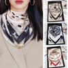 1Pc Magnetic Closure Versatile Neck Scarf Elegant Painted Pattern Luxury Silk Scarf Gift Necklace Cloth Accessories