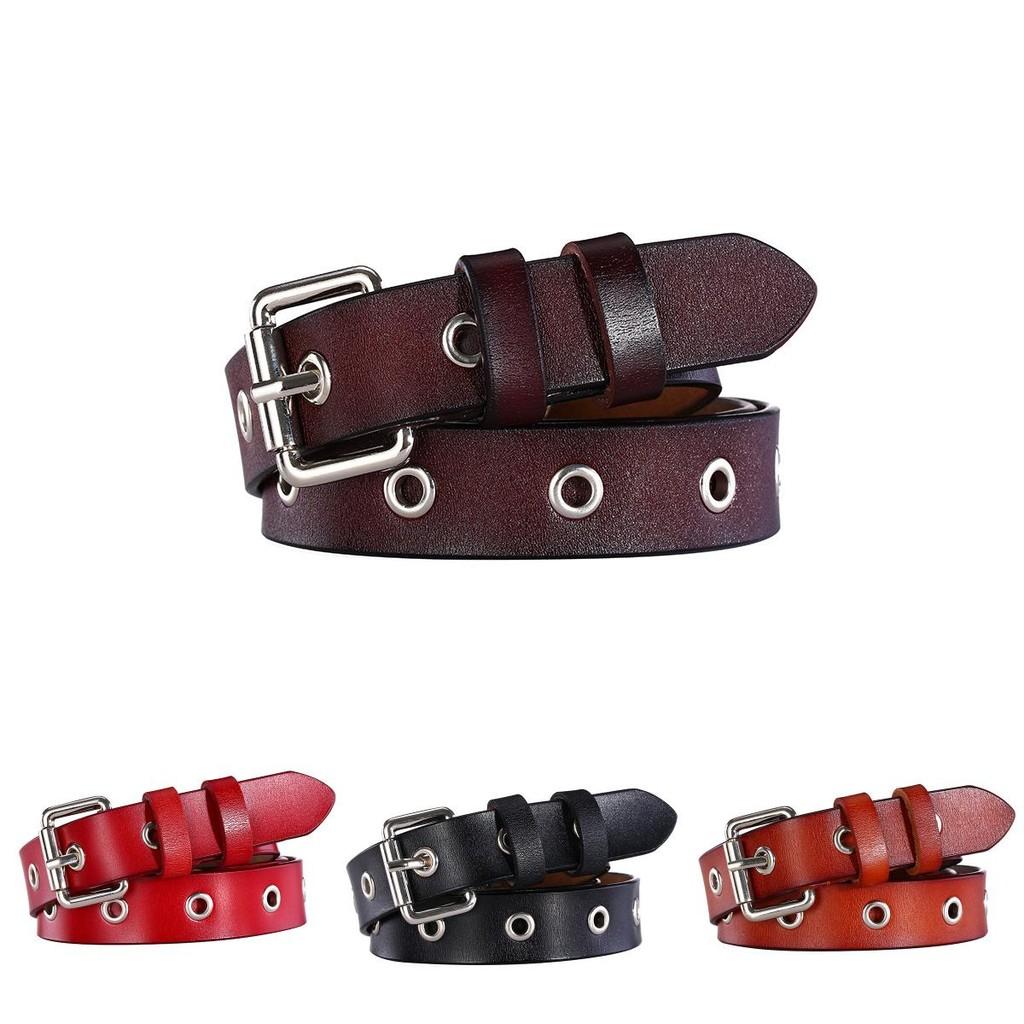 Wide Leather Twolayer Belt Women Vintage Circular Decoration Daily Wear Party